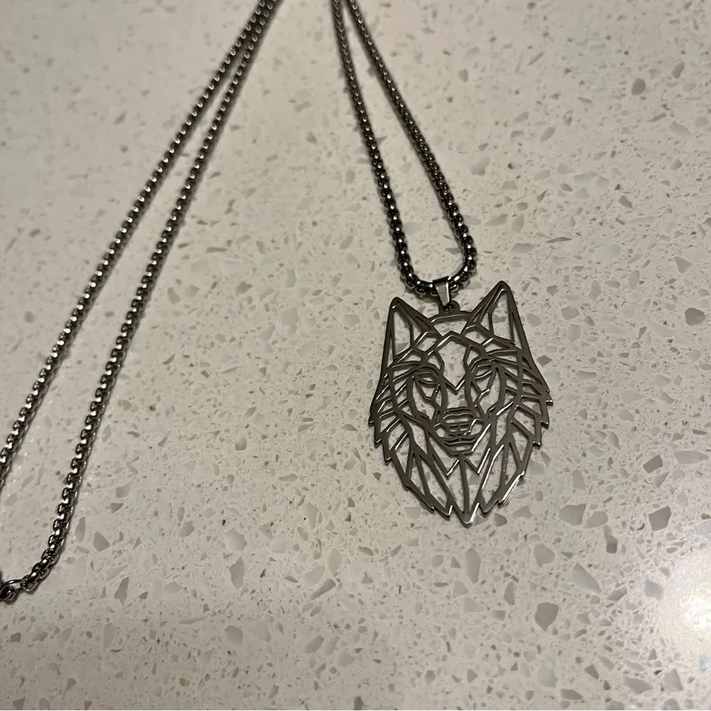 Wolf Pendant Necklace, Stainless Steel‎ Jewelry for Jewelry Gift